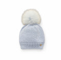 Cappello con pom pon in lana senza risvolto