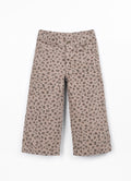 Pantaloni in twill con stampa animalier