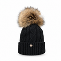 Cappello in cashmere con pom pon