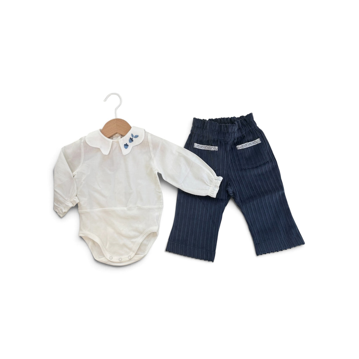 Body camicia + pantalone in velluto